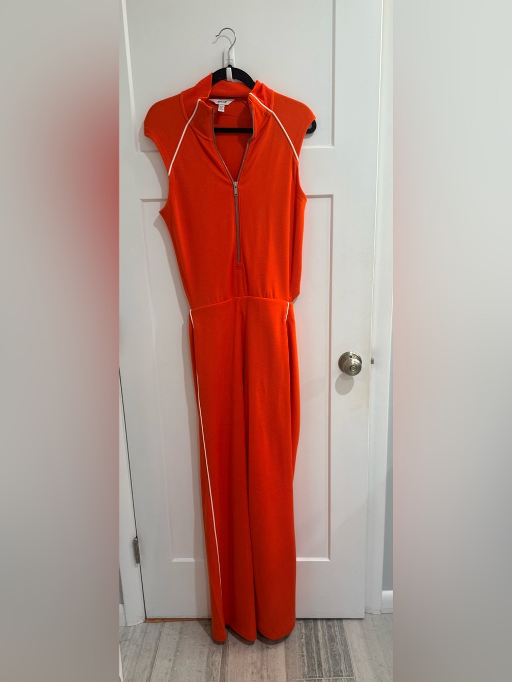 SPANX Air Essentials Sleeveless Orange Jumpsuit with Front Zip